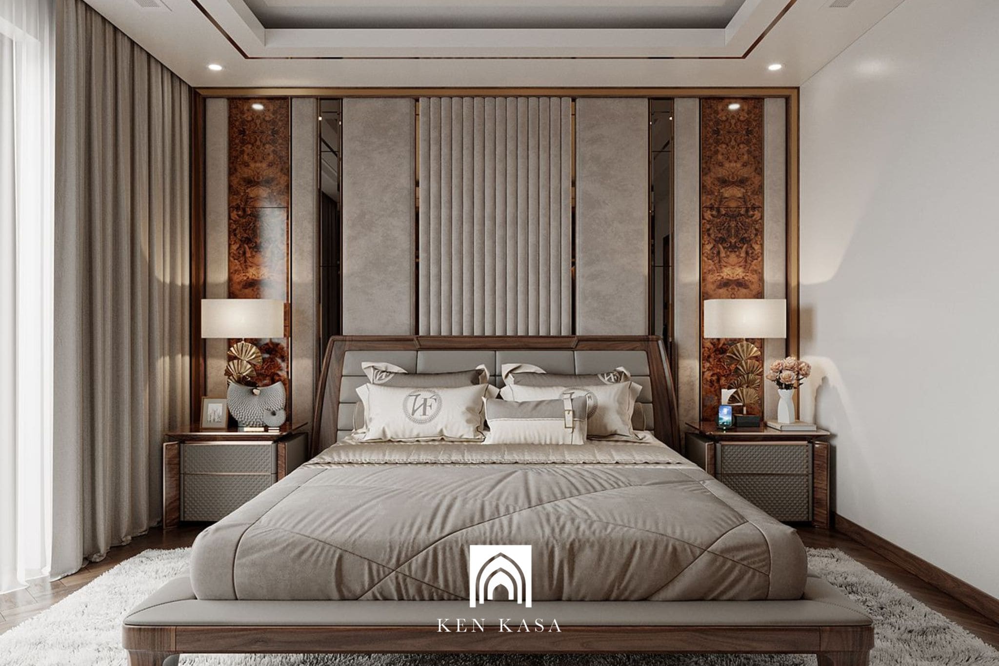 Mẫu ph&ograve;ng ngủ kh&aacute;ch sạn hiện đại ph&ograve;ng cao cấp